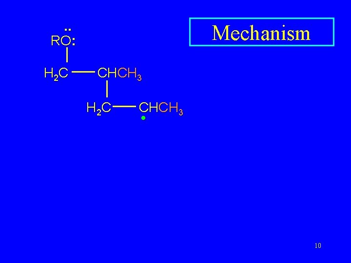. . RO: H 2 C Mechanism CHCH 3 H 2 C CHCH 3