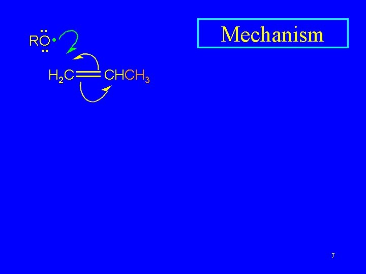 . . • RO. . H 2 C Mechanism CHCH 3 7 