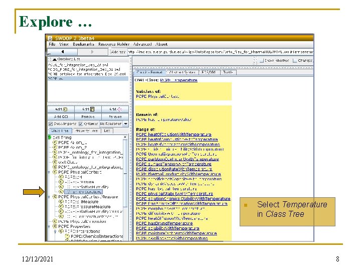 Explore … n 12/12/2021 Select Temperature in Class Tree 8 