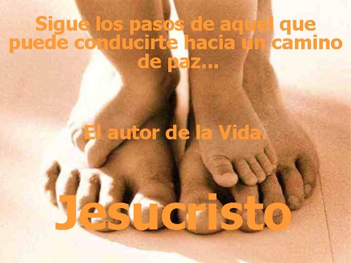 Sigue los pasos de aquel que puede conducirte hacia un camino de paz. .