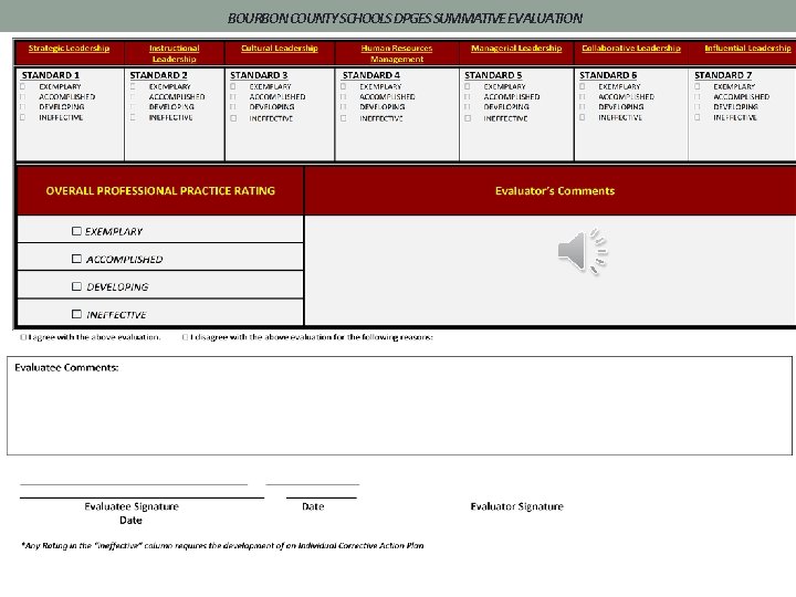 BOURBON COUNTY SCHOOLS DPGES SUMMATIVE EVALUATION 