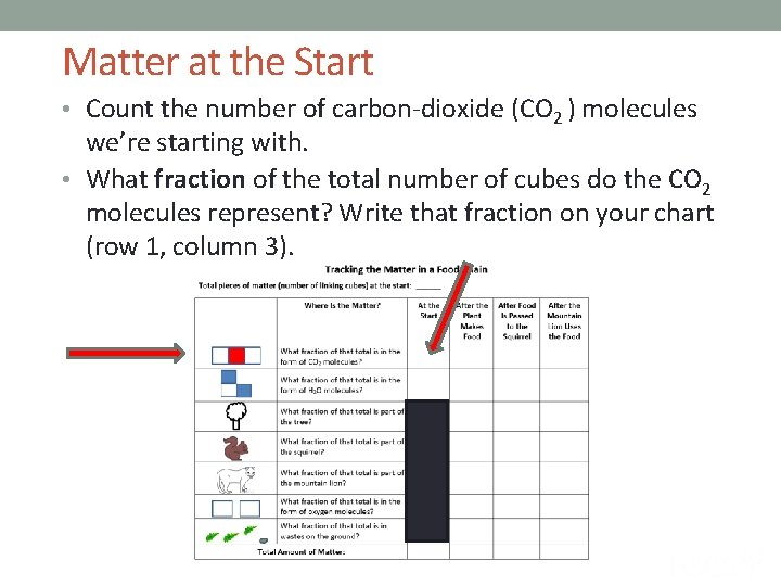 Matter at the Start • Count the number of carbon-dioxide (CO 2 ) molecules