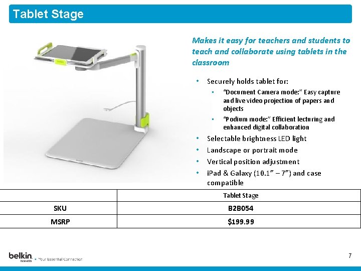 Tablet Stage Makes it easy for teachers and students to teach and collaborate using