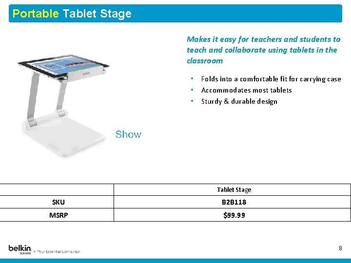 Portable Tablet Stage Makes it easy for teachers and students to teach and collaborate