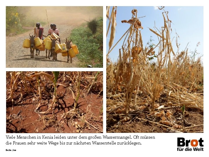 Viele Menschen in Kenia leiden unter dem großen Wassermangel. Oft müssen die Frauen sehr