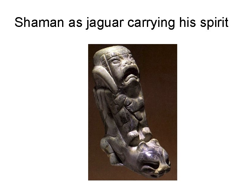Shaman as jaguar carrying his spirit 