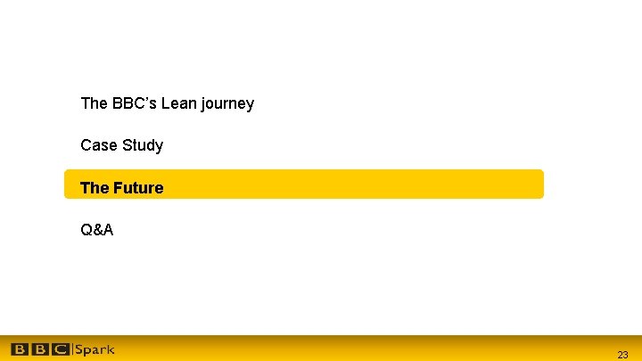 The BBC’s Lean journey Case Study The Future Q&A 23 