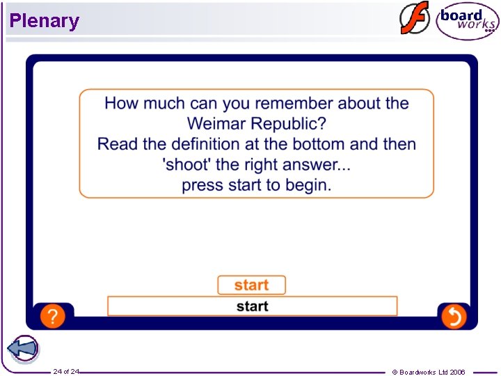 Plenary 24 of 24 © Boardworks Ltd 2006 