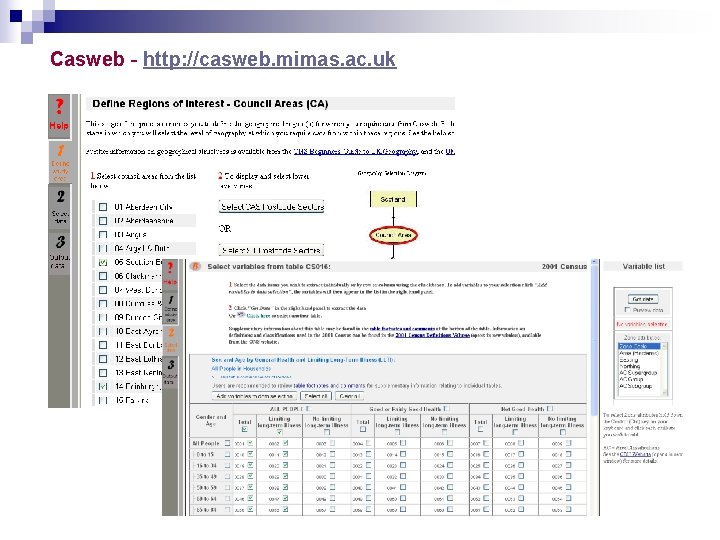 Casweb - http: //casweb. mimas. ac. uk 