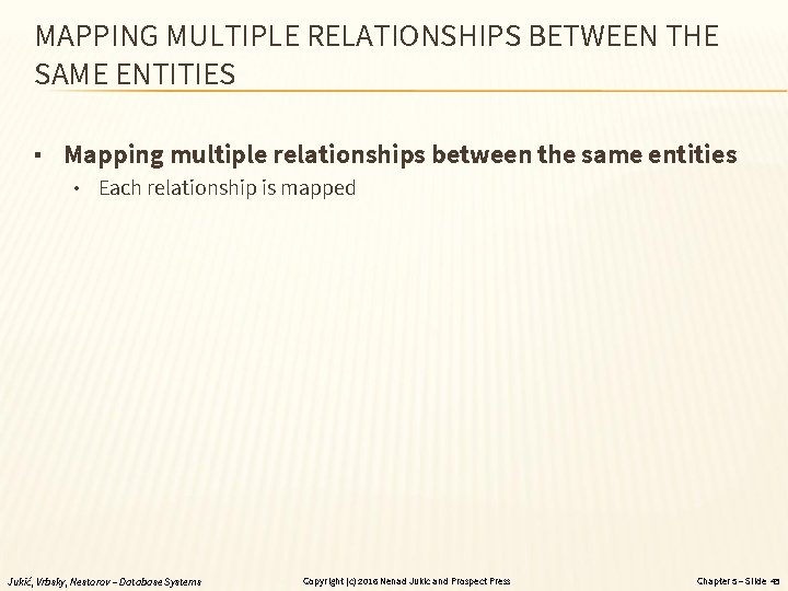 MAPPING MULTIPLE RELATIONSHIPS BETWEEN THE SAME ENTITIES ▪ Mapping multiple relationships between the same