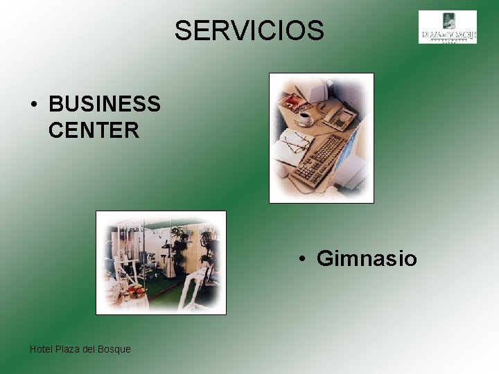 SERVICIOS • BUSINESS CENTER • Gimnasio Hotel Plaza del Bosque 