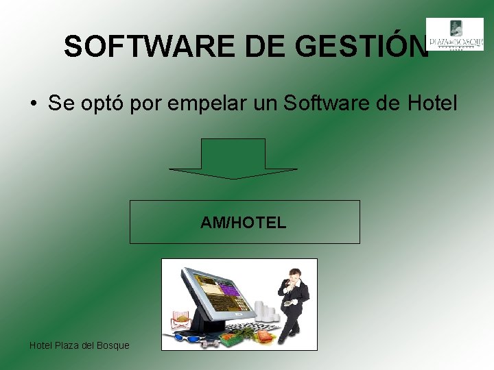 SOFTWARE DE GESTIÓN • Se optó por empelar un Software de Hotel AM/HOTEL Hotel