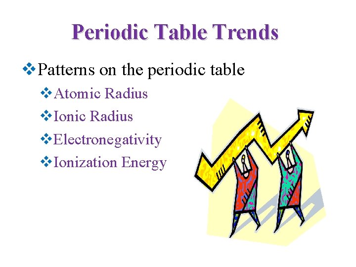 Periodic Table Trends v. Patterns on the periodic table v. Atomic Radius v. Ionic