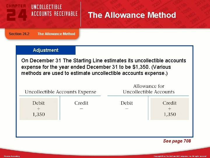 The Allowance Method Section 24. 2 The Allowance Method Adjustment On December 31 The