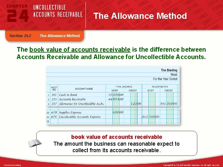 The Allowance Method Section 24. 2 The Allowance Method The book value of accounts