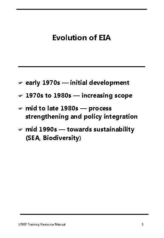 Evolution of EIA F early 1970 s — initial development F 1970 s to