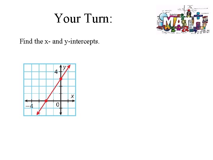 Your Turn: Find the x- and y-intercepts. 