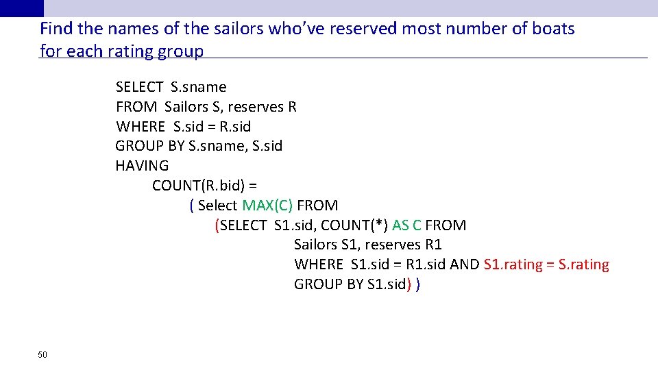 Find the names of the sailors who’ve reserved most number of boats for each