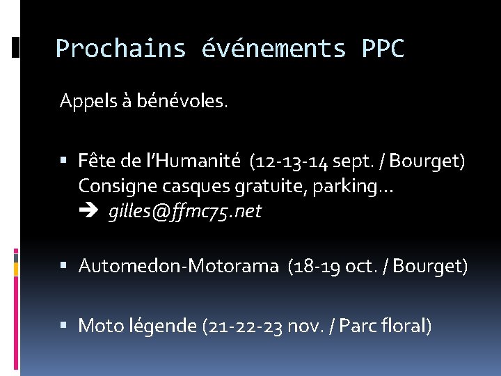 Prochains événements PPC Appels à bénévoles. Fête de l’Humanité (12 -13 -14 sept. / Prochains événements PPC Appels à bénévoles. Fête de l’Humanité (12 -13 -14 sept. /