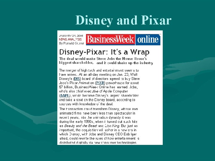Disney and Pixar 