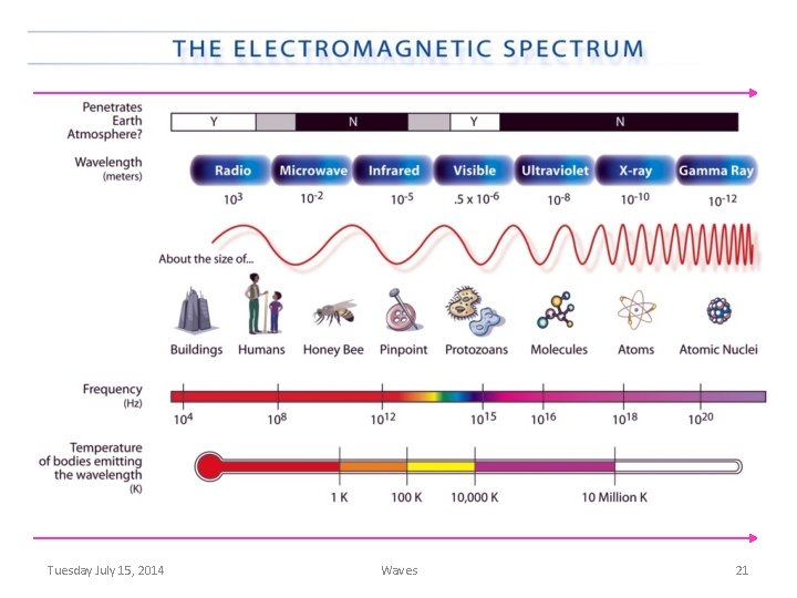 EM Spectrum Tuesday July 15, 2014 Waves 21 