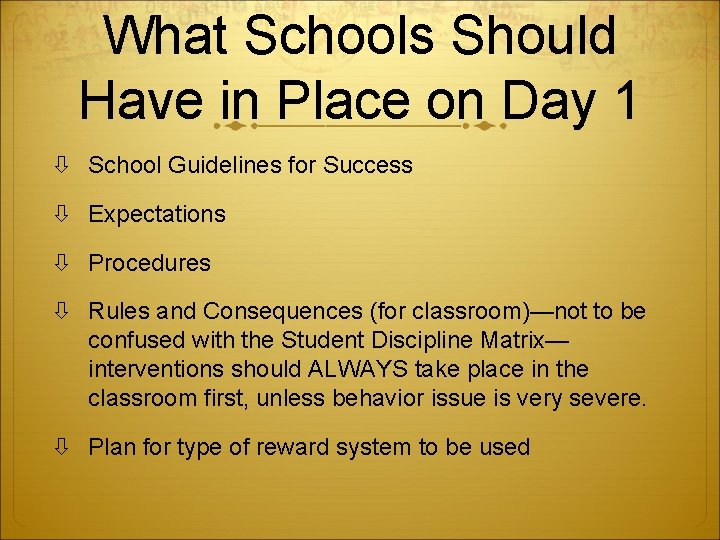 What Schools Should Have in Place on Day 1 School Guidelines for Success Expectations