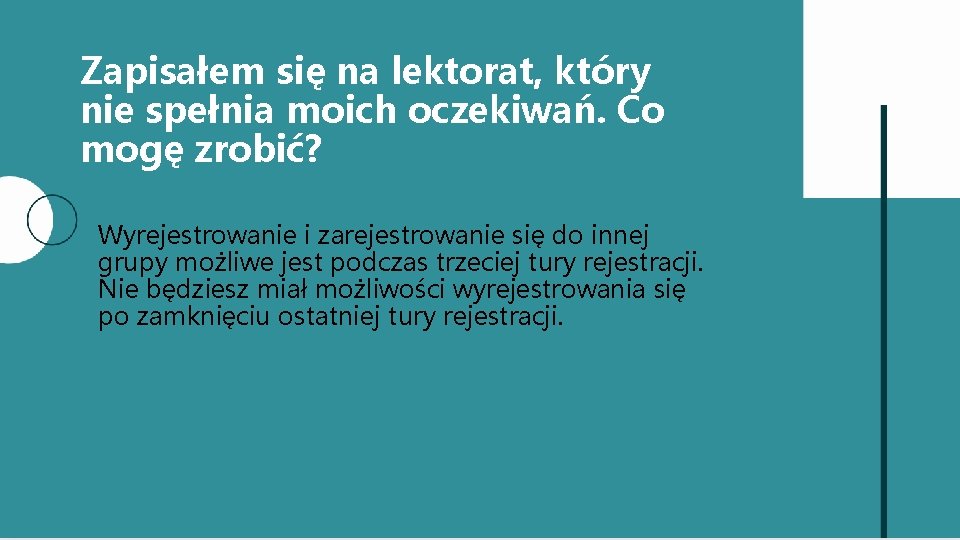 Zapisałem się na lektorat, który nie spełnia moich oczekiwań. Co mogę zrobić? Wyrejestrowanie i