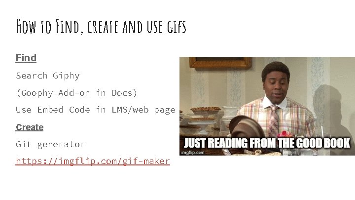 How to Find, create and use gifs Find Search Giphy (Goophy Add-on in Docs)