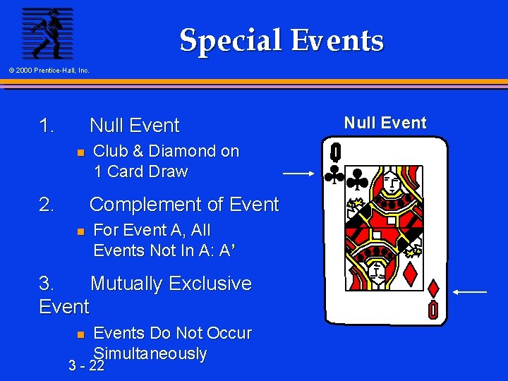 Special Events © 2000 Prentice-Hall, Inc. 1. Null Event n 2. Club & Diamond
