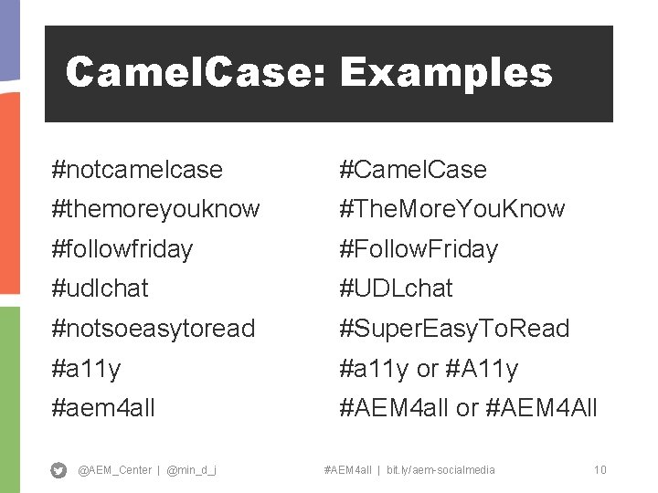 Camel. Case: Examples #notcamelcase #Camel. Case #themoreyouknow #The. More. You. Know #followfriday #Follow. Friday