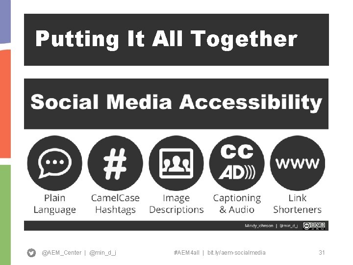 Putting It All Together @AEM_Center | @min_d_j #AEM 4 all | bit. ly/aem-socialmedia 31