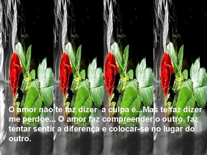 O amor não te faz dizer a culpa é. . . Mas te faz