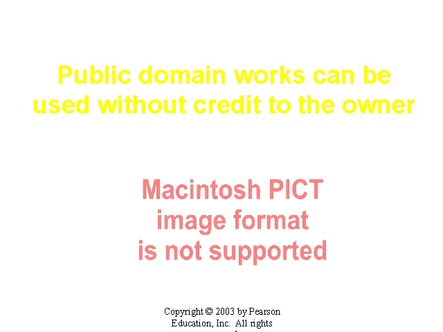 Public domain works can be used without credit to the owner Copyright © 2003