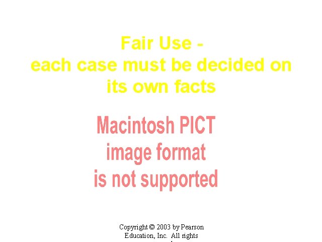 Fair Use each case must be decided on its own facts Copyright © 2003