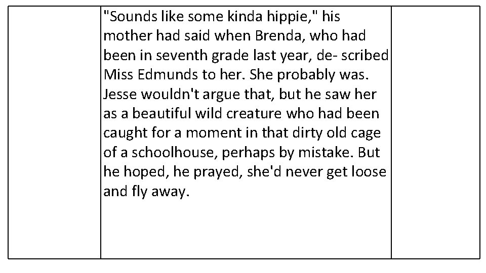 "Sounds like some kinda hippie, " his mother had said when Brenda, who had