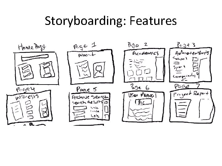 Storyboarding: Features 