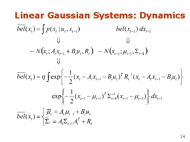 Linear Gaussian Systems: Dynamics 14 