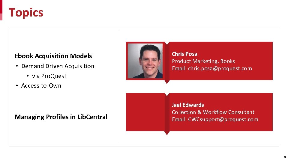 Topics Ebook Acquisition Models • Demand Driven Acquisition • via Pro. Quest • Access-to-Own