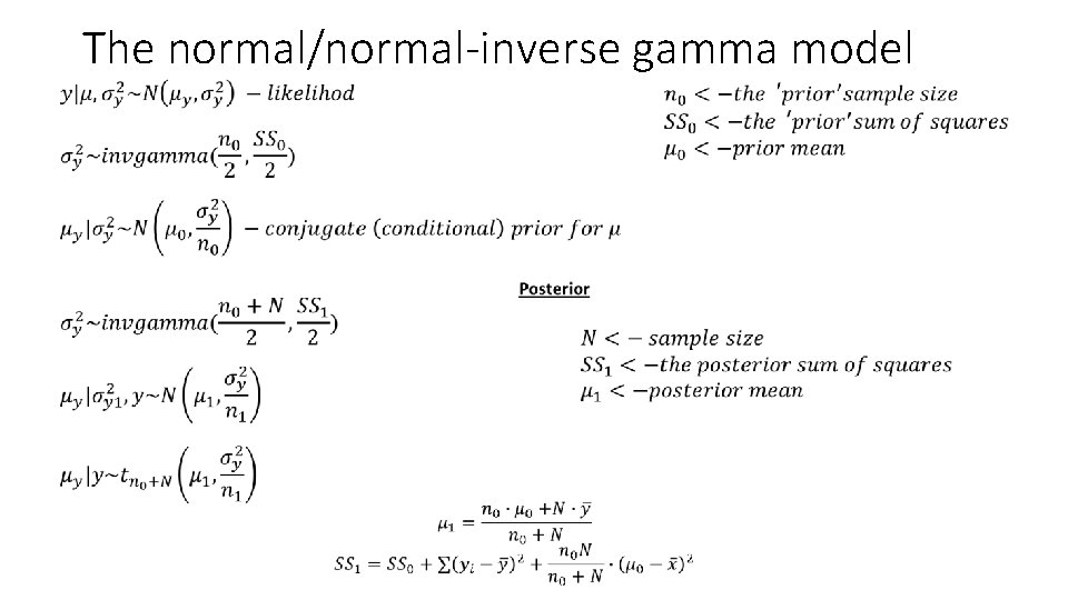The normal/normal-inverse gamma model • 