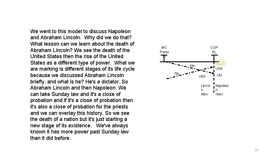 We went to this model to discuss Napoleon and Abraham Lincoln. Why did we