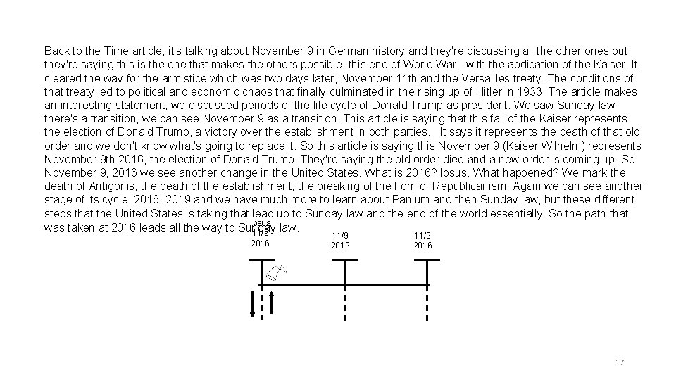 Back to the Time article, it's talking about November 9 in German history and