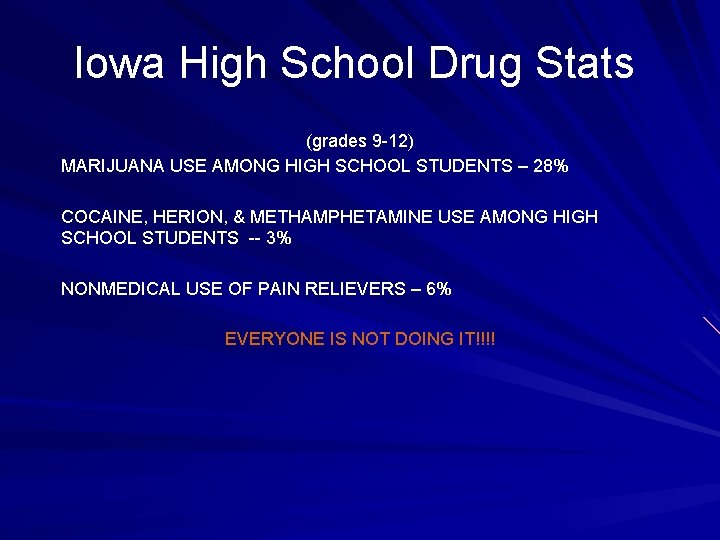 Iowa High School Drug Stats (grades 9 -12) MARIJUANA USE AMONG HIGH SCHOOL STUDENTS
