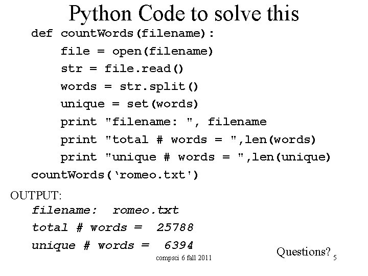 Python Code to solve this def count. Words(filename): file = open(filename) str = file. Python Code to solve this def count. Words(filename): file = open(filename) str = file.