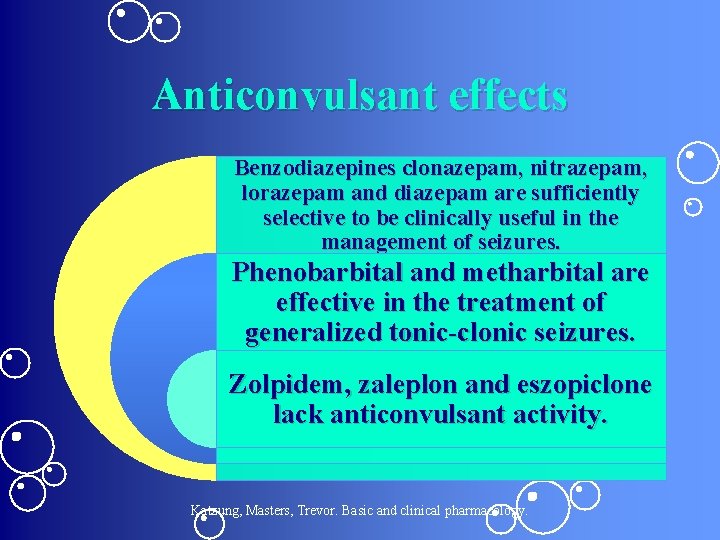 Anticonvulsant effects Benzodiazepines clonazepam, nitrazepam, lorazepam and diazepam are sufficiently selective to be clinically