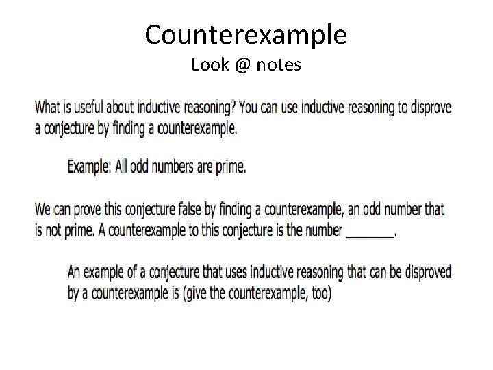 Counterexample Look @ notes 