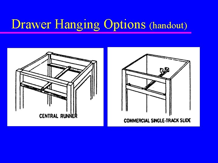 Drawer Hanging Options (handout)  Drawer Hanging Options (handout)