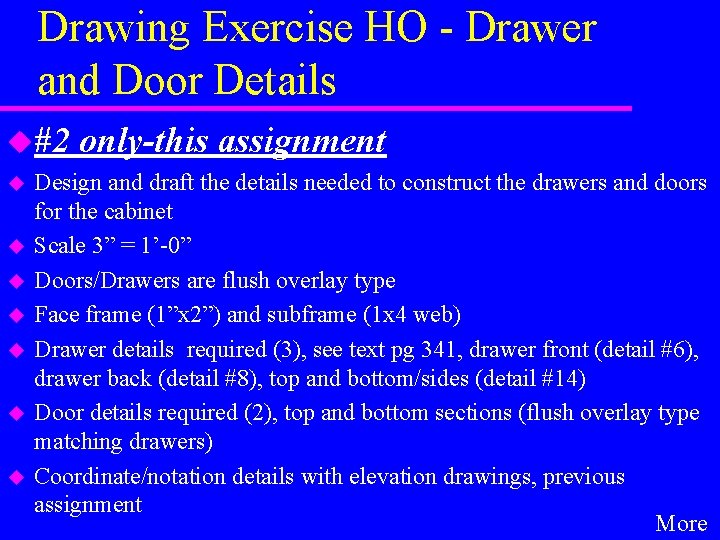 Drawing Exercise HO - Drawer and Door Details u#2 u u u u only-this Drawing Exercise HO - Drawer and Door Details u#2 u u u u only-this