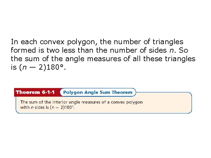 In each convex polygon, the number of triangles formed is two less than the