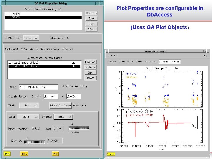 Plot Properties are configurable in Db. Access (Uses GA Plot Objects) NSTX-U Monday Physics