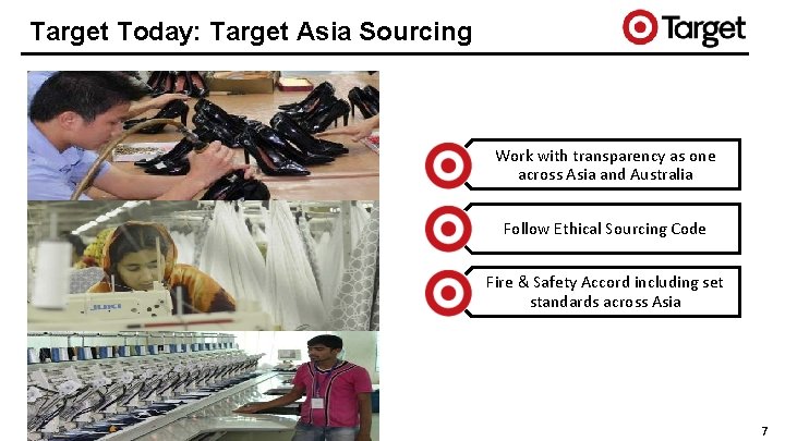 Target Today: Target Asia Sourcing Work with transparency as one across Asia and Australia